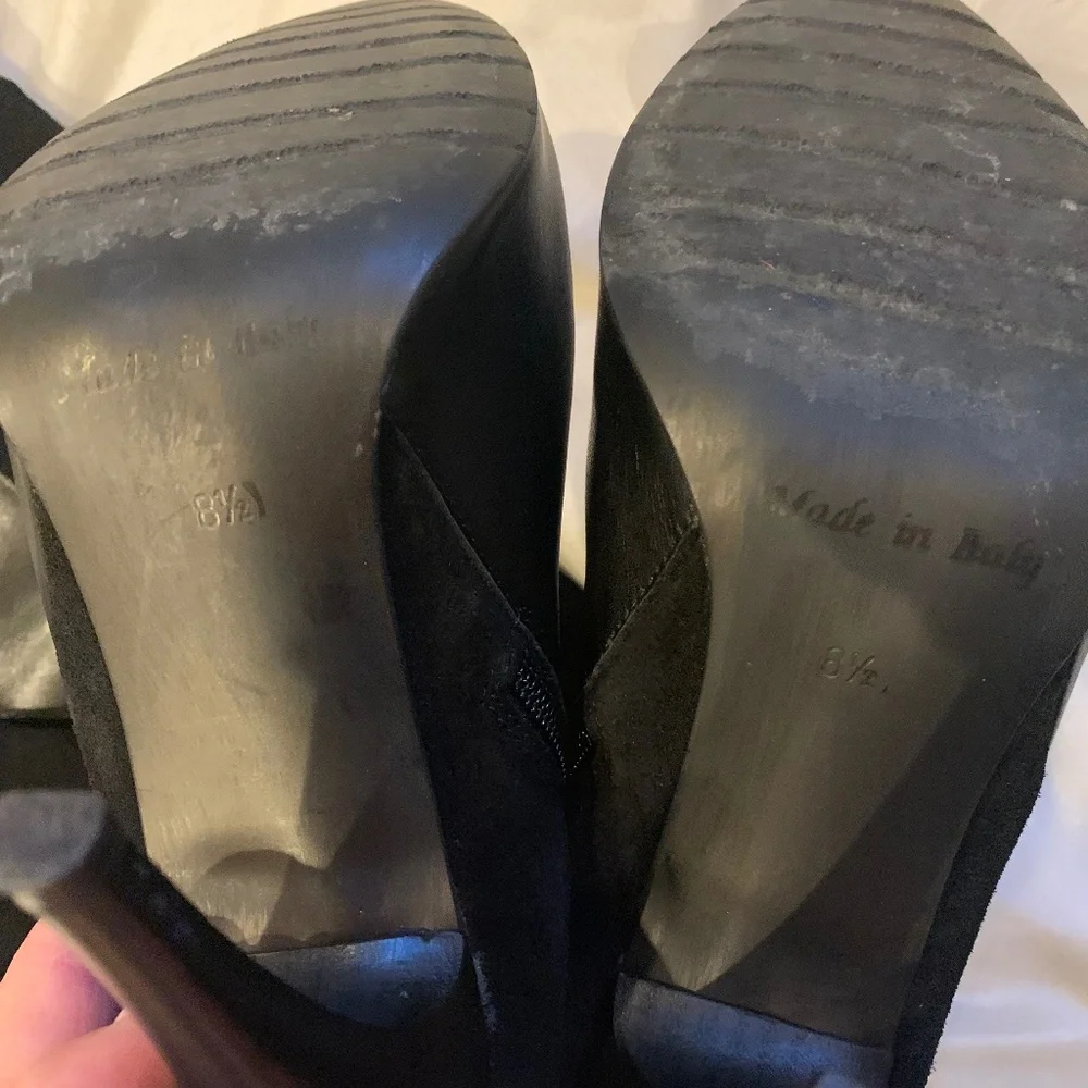 Black Leather/Suede OTK Boots sz 8.5